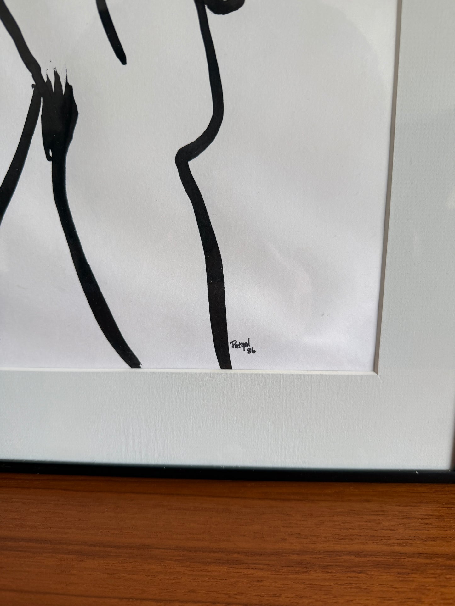 Original Nude Figure Ink Drawing, 1986