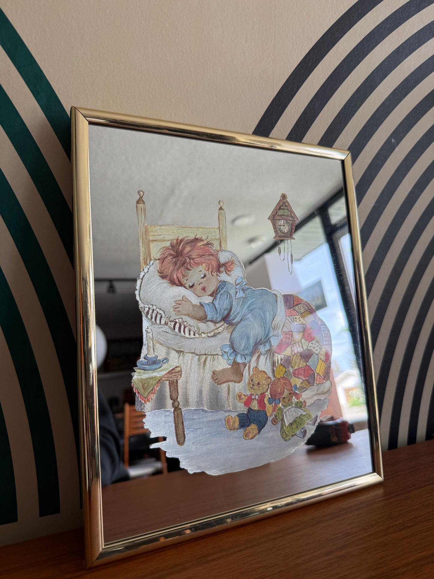 Vintage Reverse Glass Nursery Art