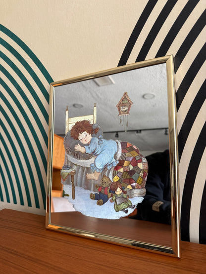 Vintage Reverse Glass Nursery Art