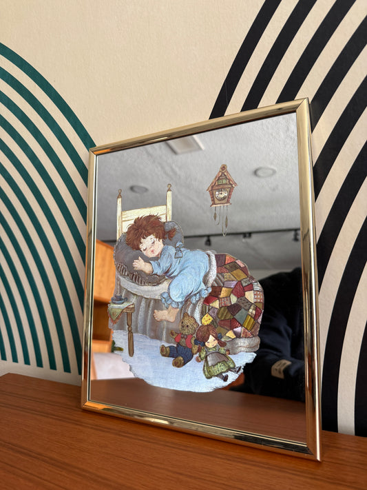 Vintage Reverse Glass Nursery Art