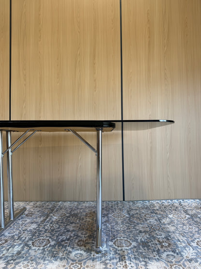 Vintage Chrome & Smoked Glass Dining Table
