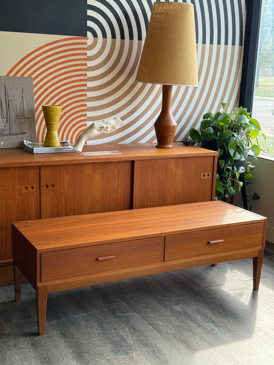 Low Vintage Teak Cabinet on Custom Base