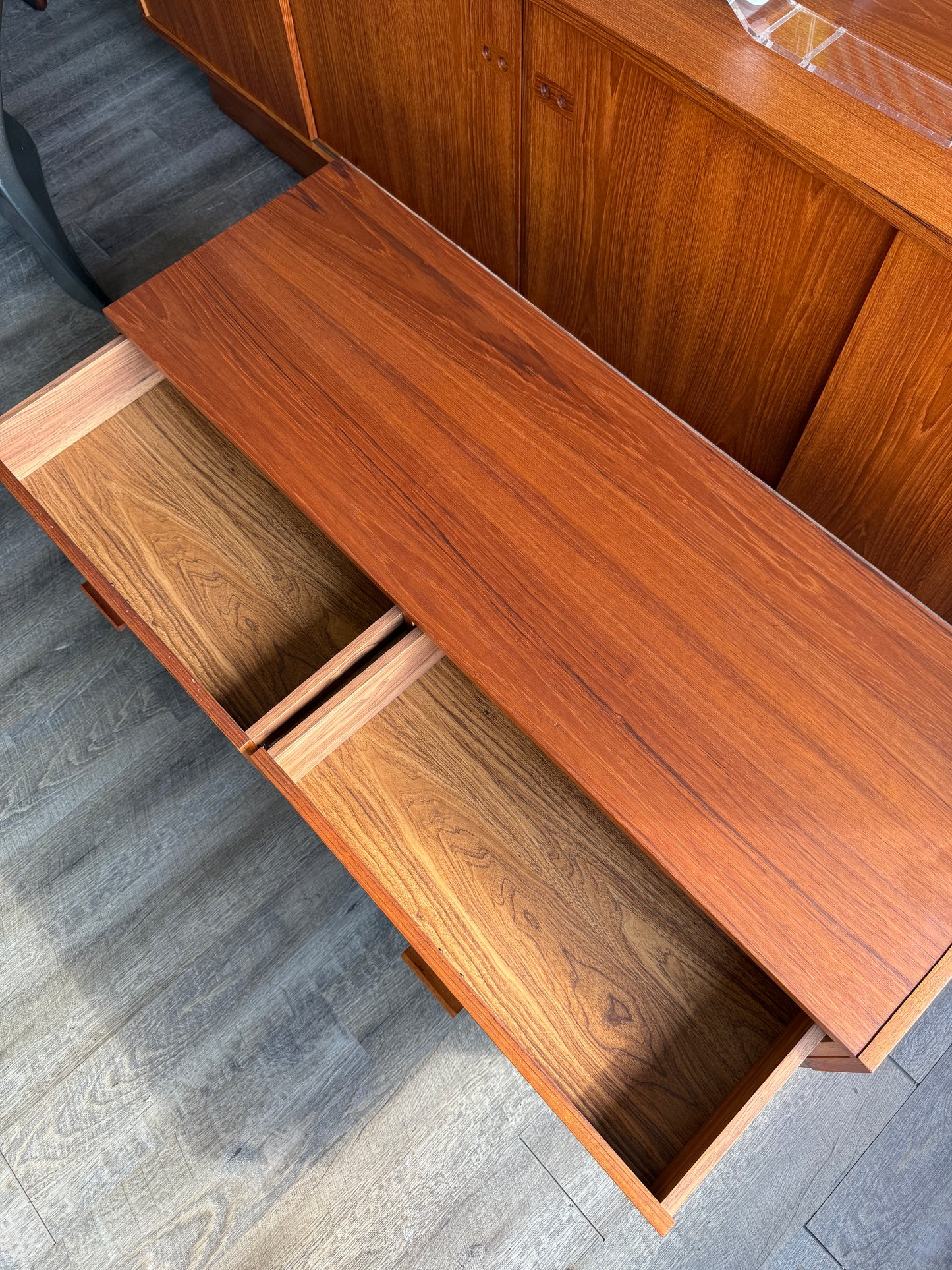Low Vintage Teak Cabinet on Custom Base