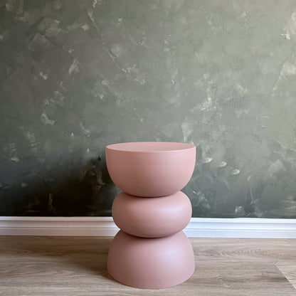 Powder Pink Metal Accent Table