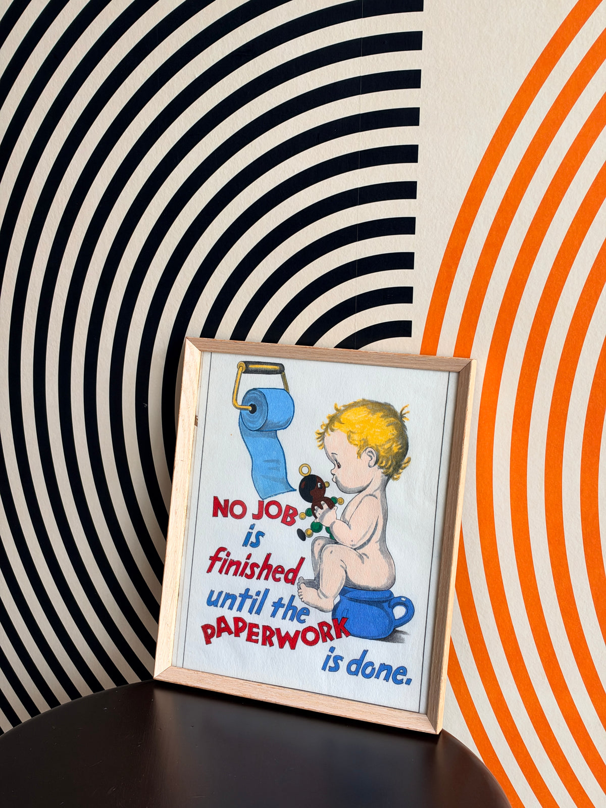 Vintage Bathroom Framed Art, 1960s