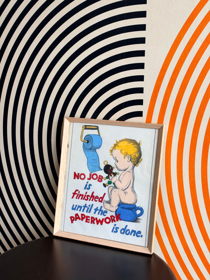 Vintage Bathroom Framed Art, 1960s