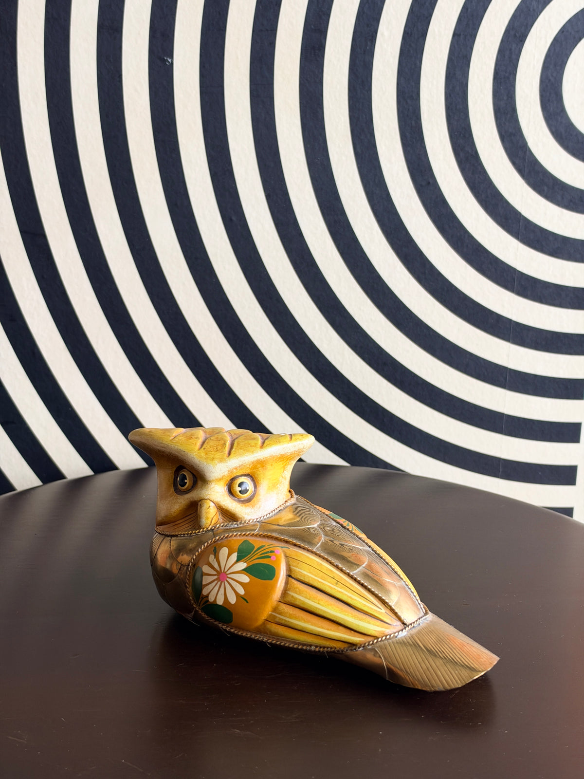 Vintage Mexican Pottery Owl Figurine