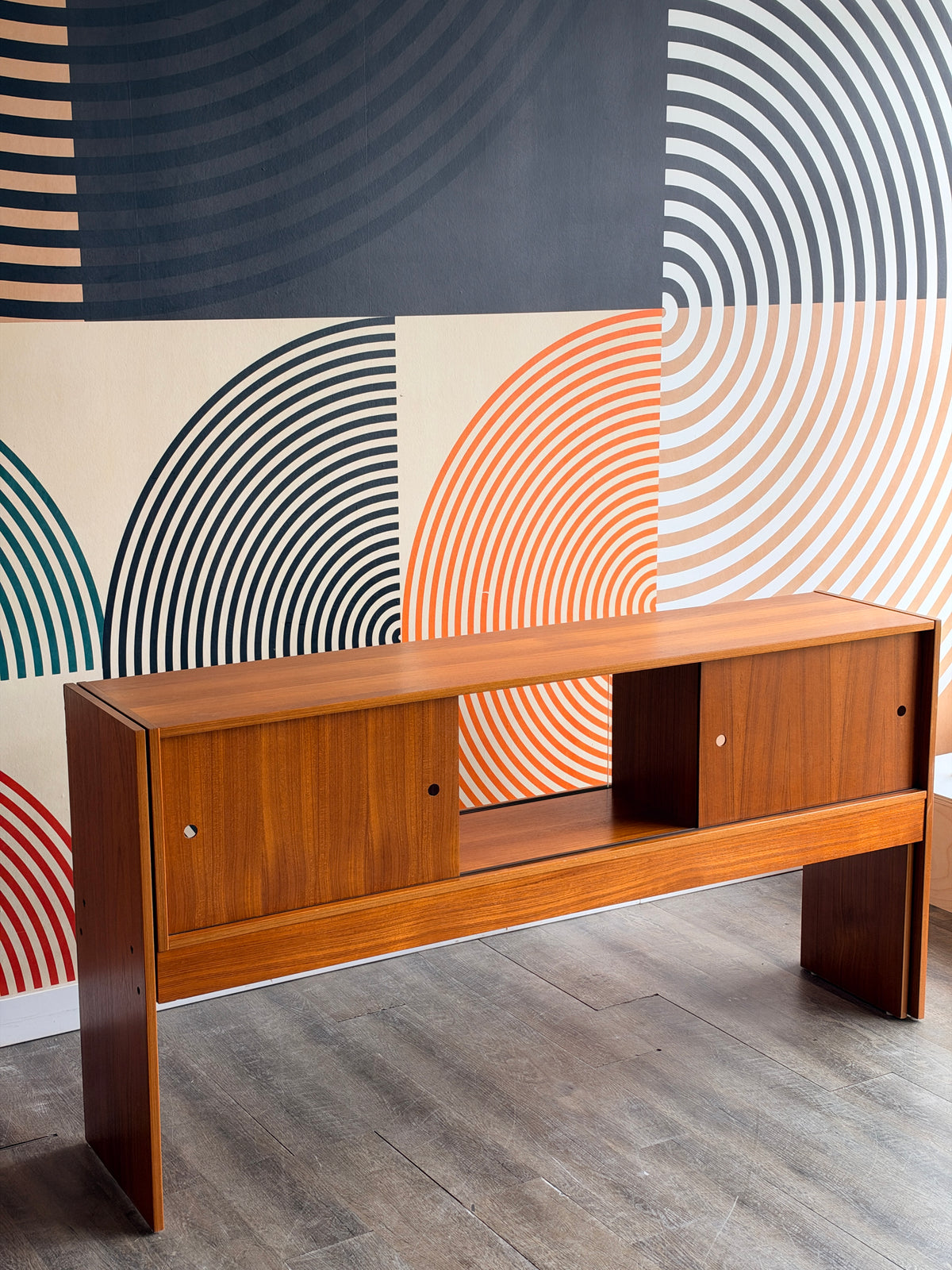 Vintage Extendable Teak Console Cabinet