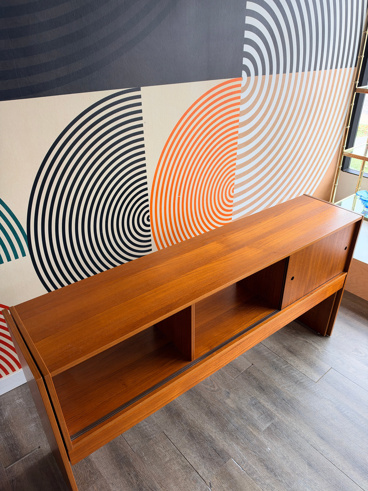 Vintage Teak Expandable Console Cabinet