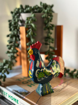 Vintage Blue Swedish Dala Rooster