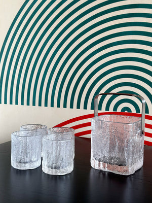 Vintage Hoya Glacier Ice Bucket and Glasses Set