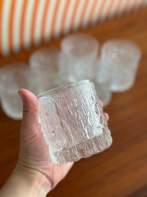 Set of 6 Vintage Goebel Textured Glasses