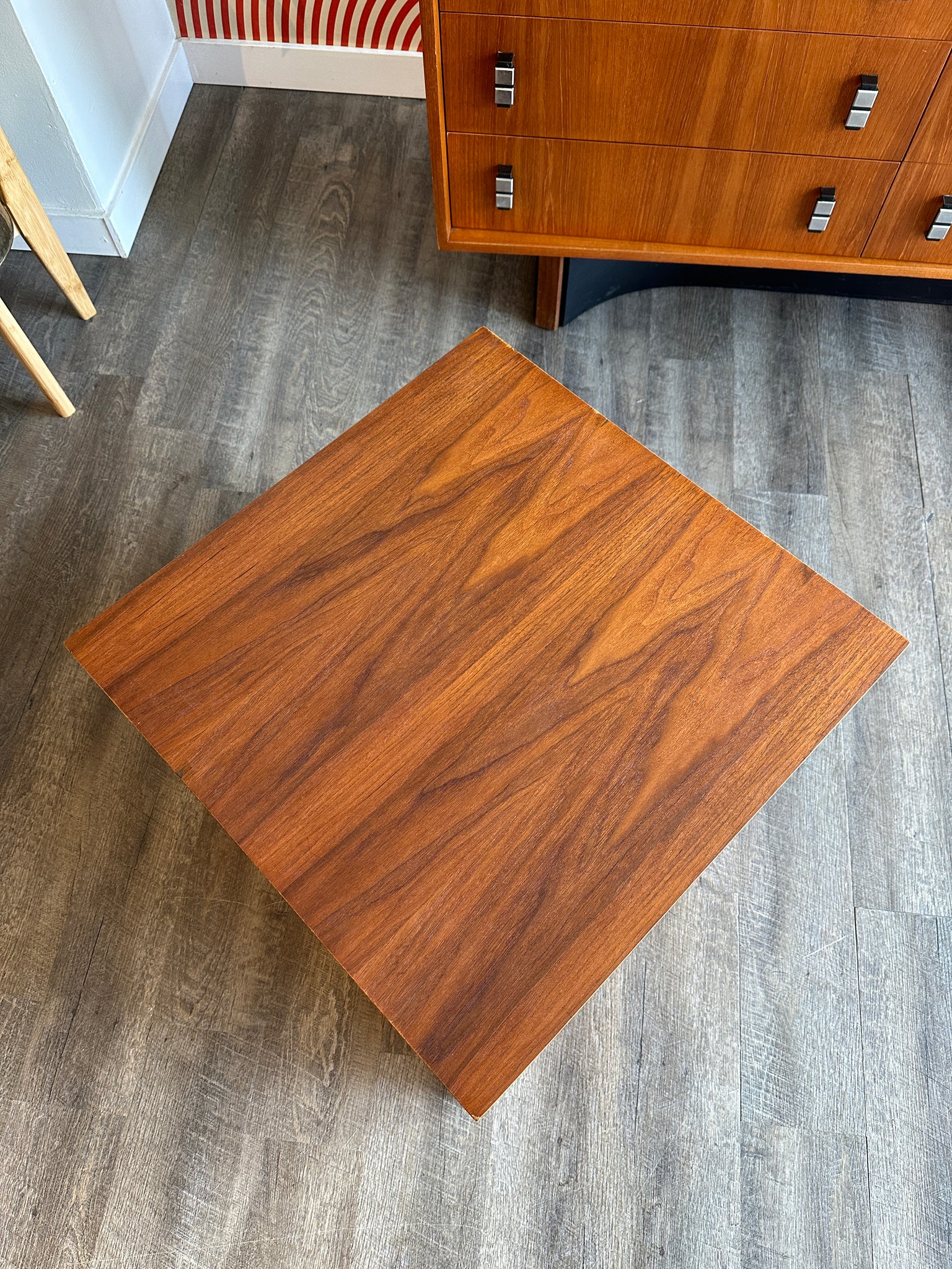 Vintage Walnut Veneer Cube