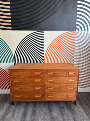 Danish Teak 8 Drawer Dresser by Hundevad Furniture