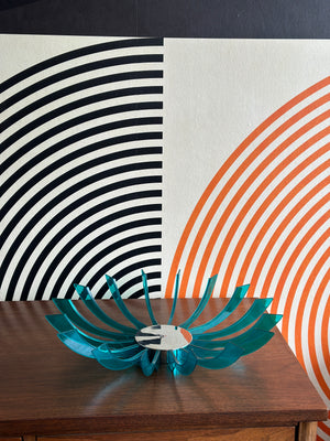 Teal Azimuth Starburst Fruit Bowl