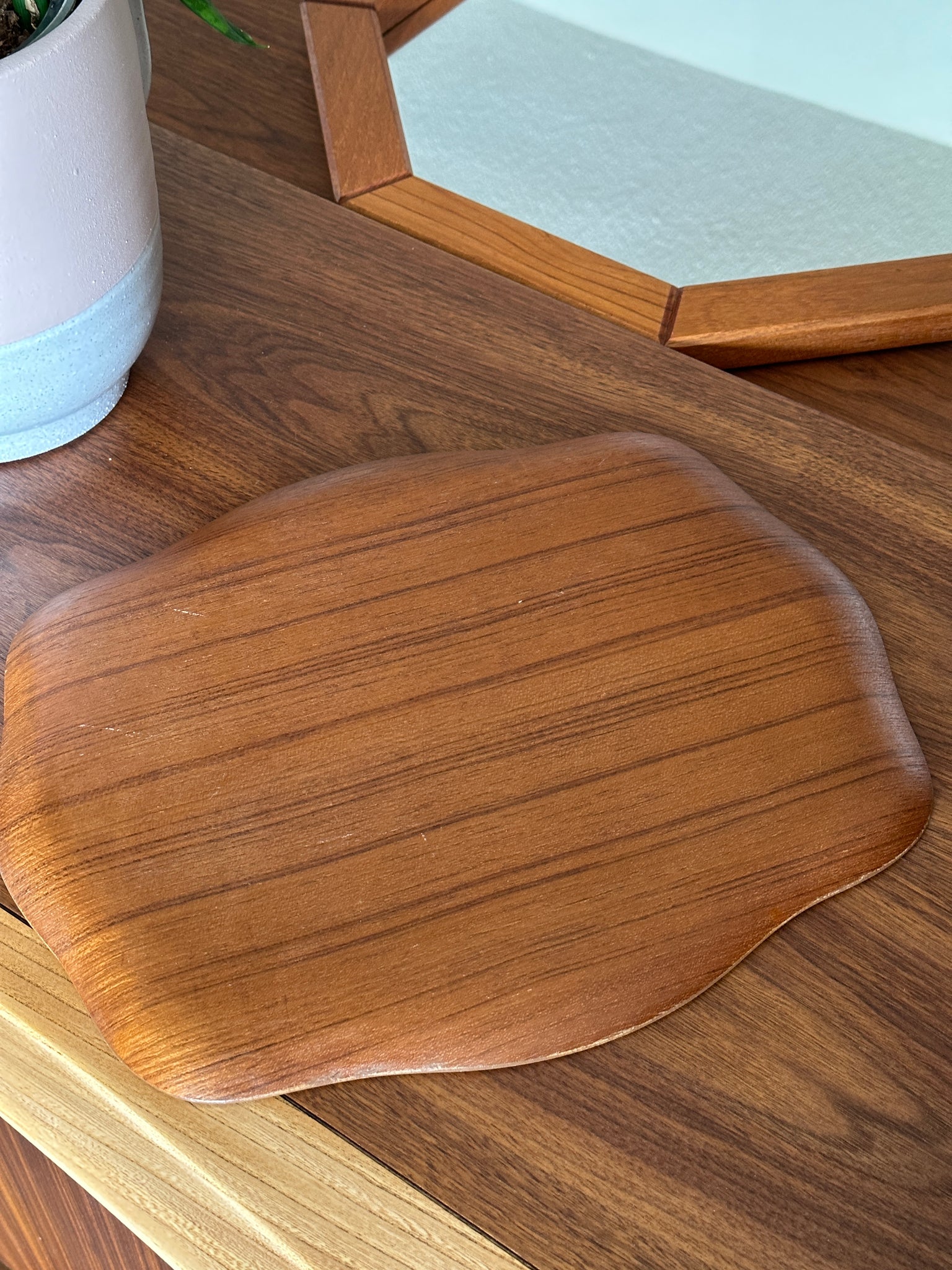 Vintage Teak Veneer Tray