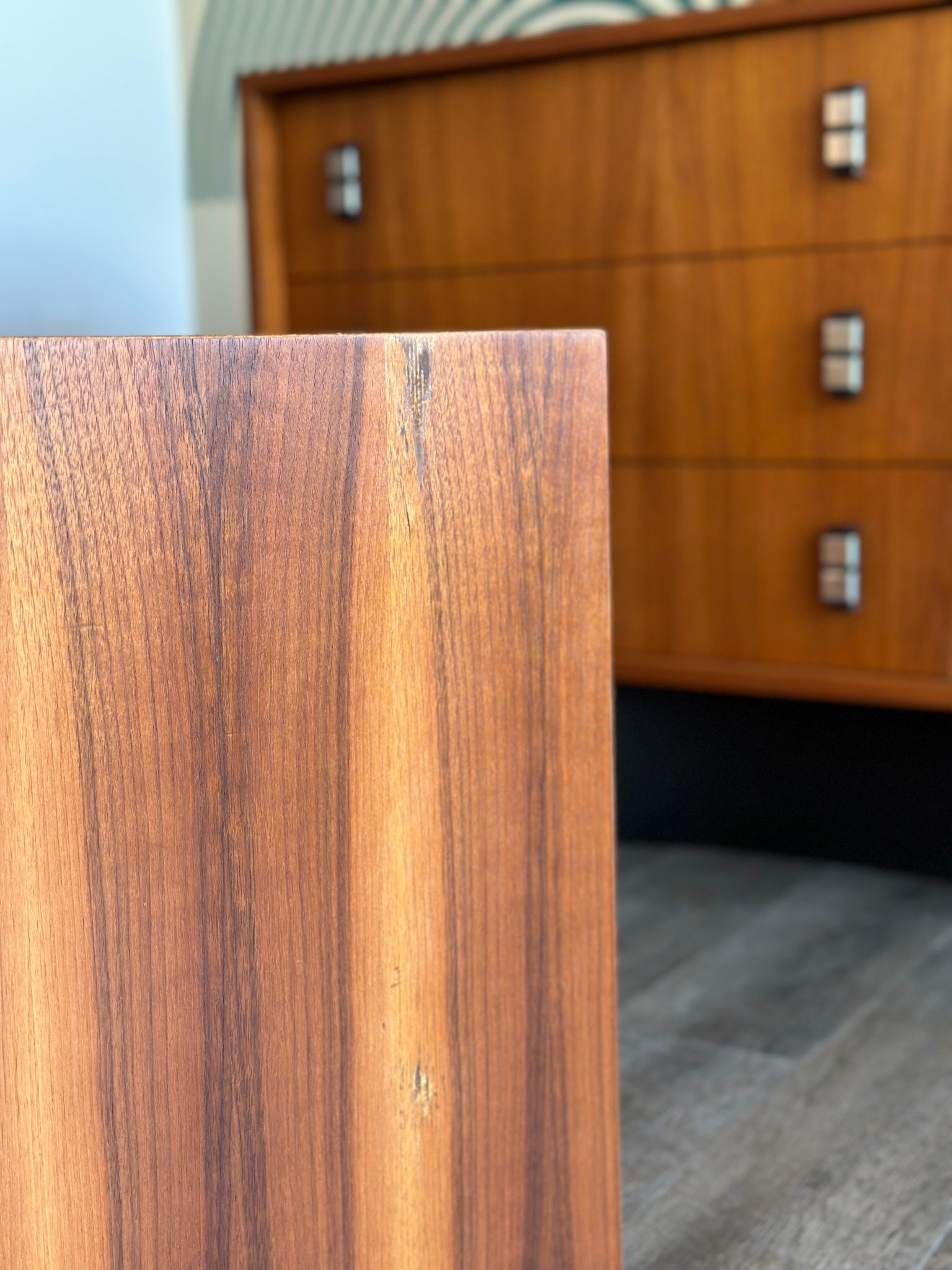 Vintage Walnut Veneer Cube