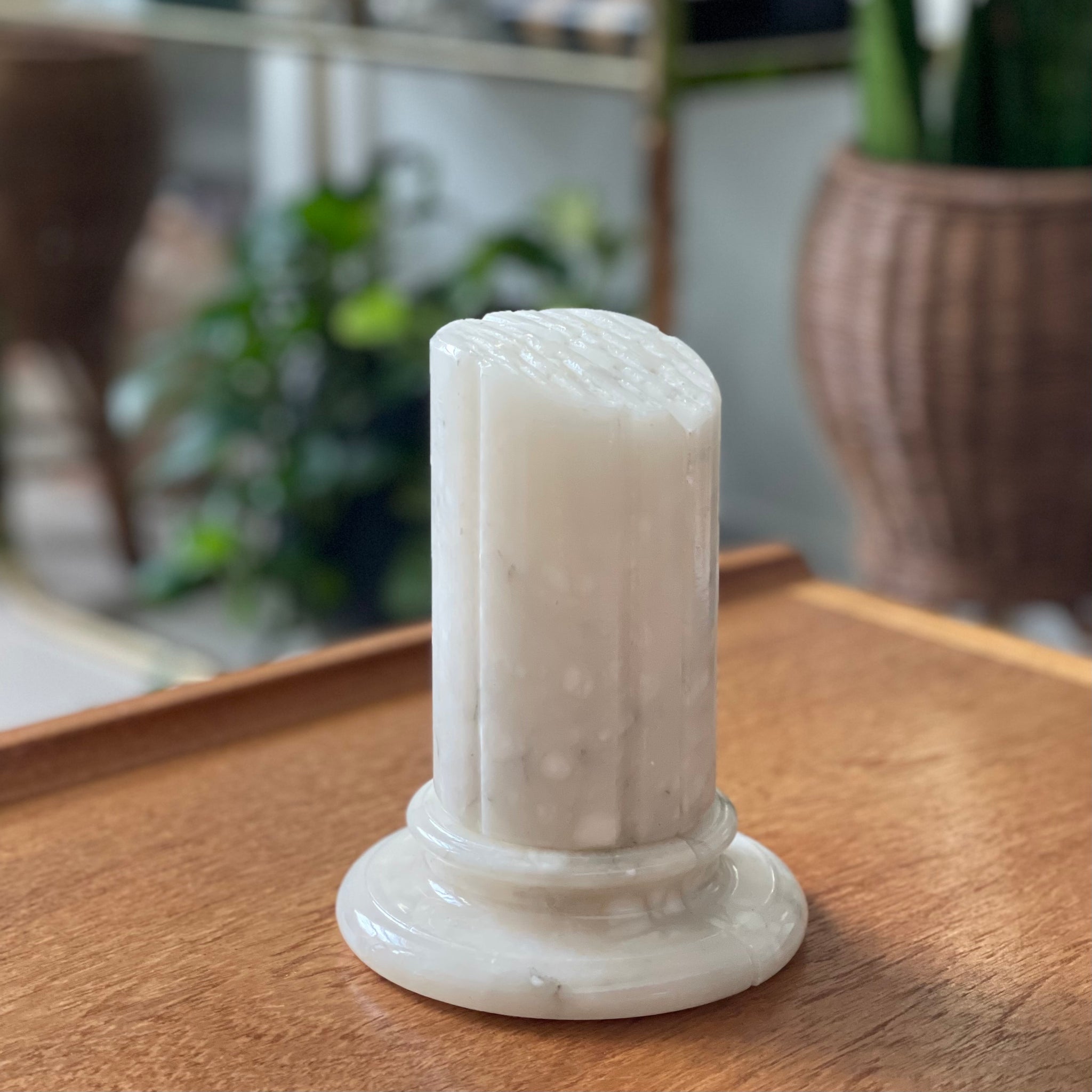 Vintage Alabaster Column Bookends