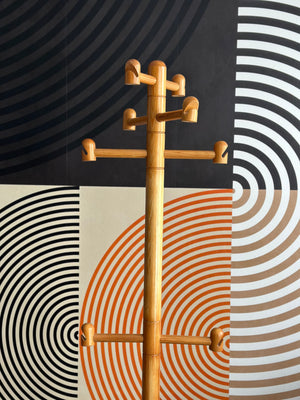 Vintage 1980s Solid Pine Coat Rack