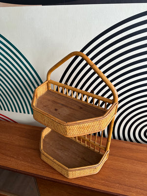 Vintage Rattan Hanging Shelf