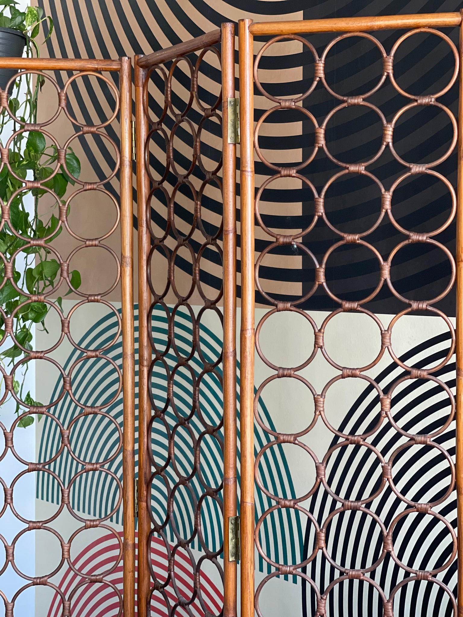 Vintage Rattan Room Divider