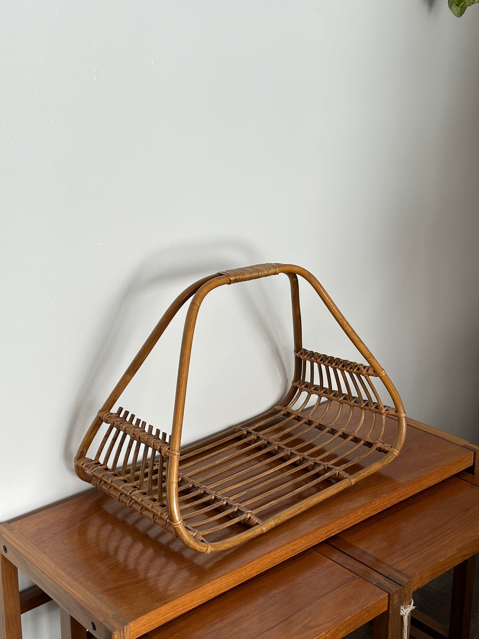 Vintage Rattan Magazine Holder
