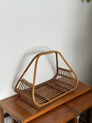 Vintage Rattan Magazine Holder