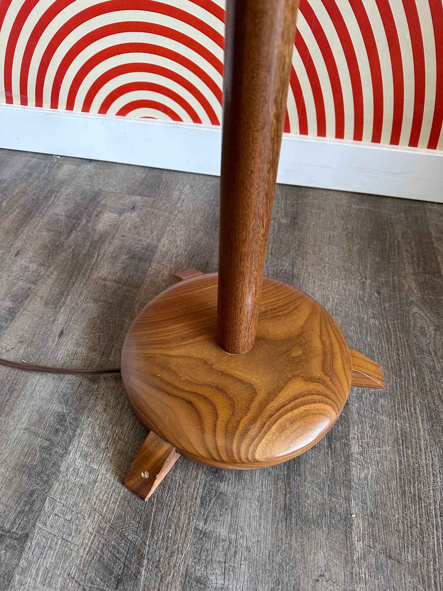 Vintage Solid Teak Floor Lamp