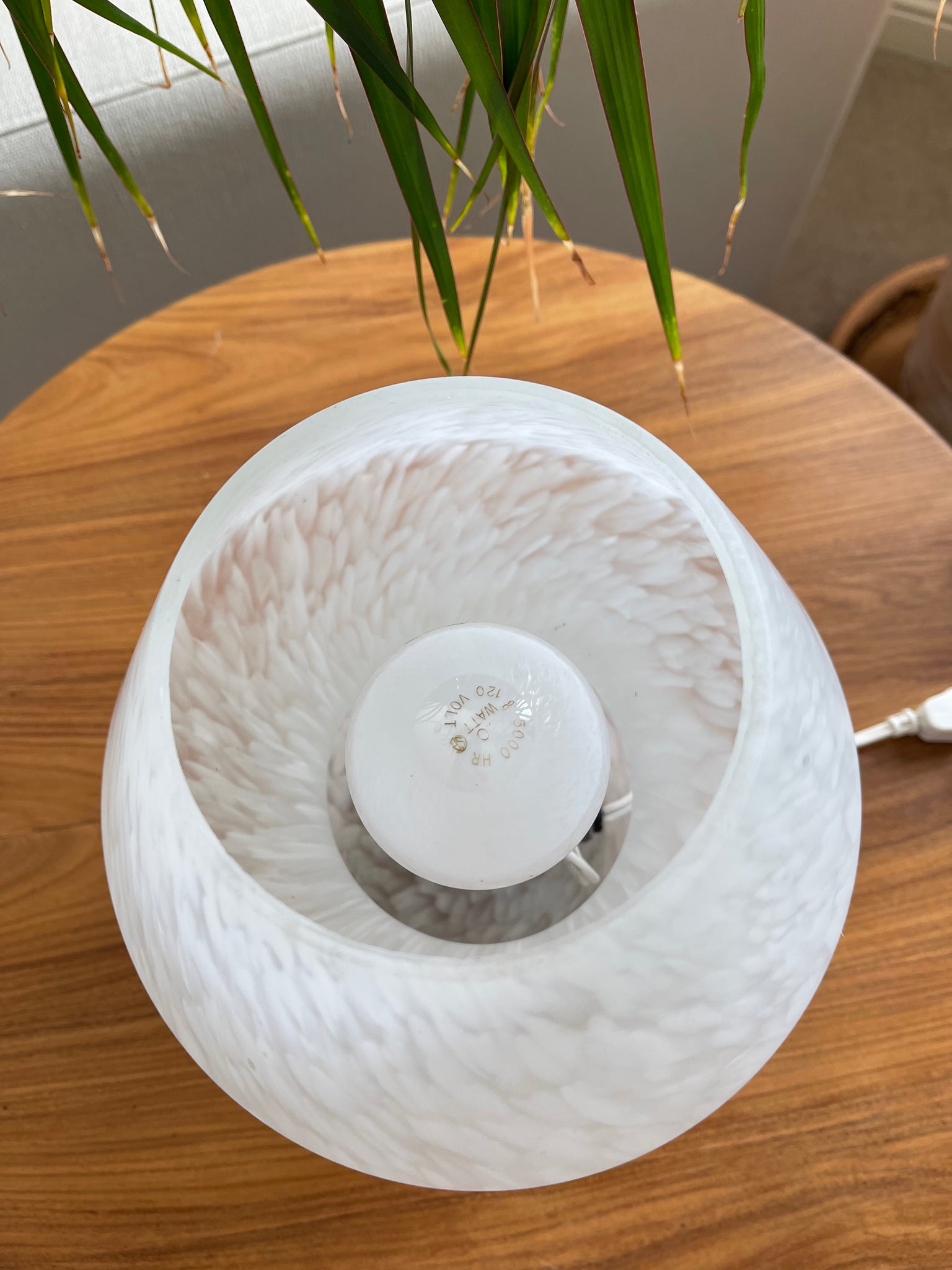 Vintage Frosted Glass Mushroom Lamp