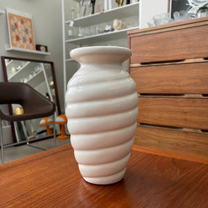 Vintage White Haeger Swirl Vase
