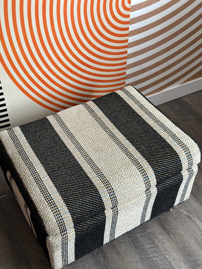 Vintage Tweed Ottoman on Castors