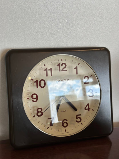 Vintage Brown Plastic Wall Clock