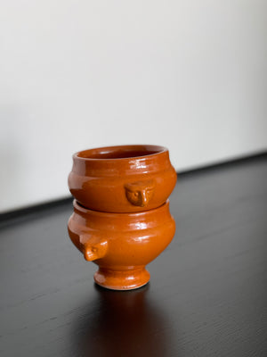 Pair of Ceramic Animal Faces French Onion Soup Bowls/Vase