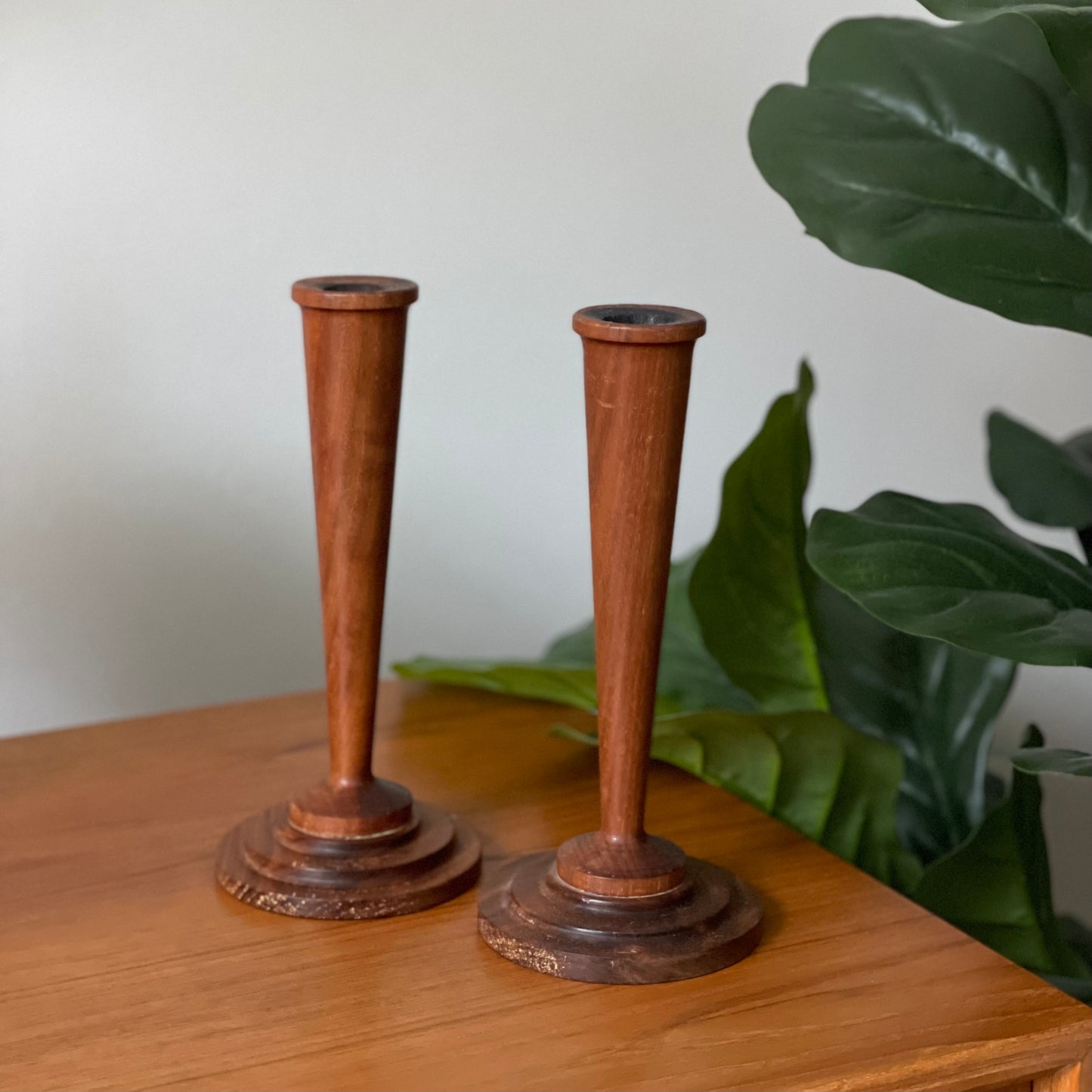 Vintage Wood and Brass Candle Holder – DDStudiosLoft