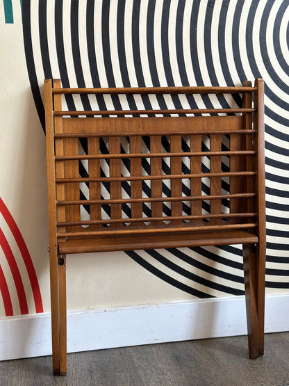 Vintage Polish Wooden Magazine Rack