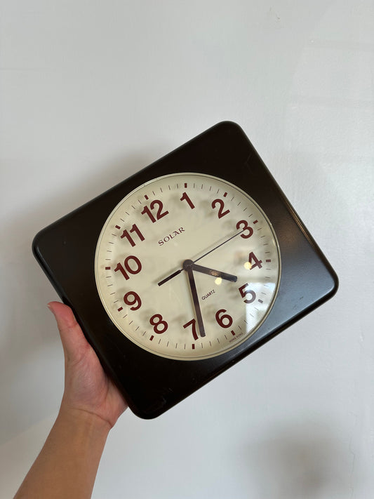 Vintage Brown Plastic Wall Clock