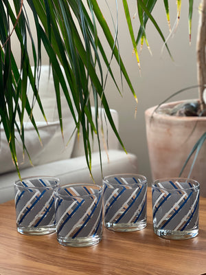 Set of 4 Vintage Georges Briard Lowball Glasses