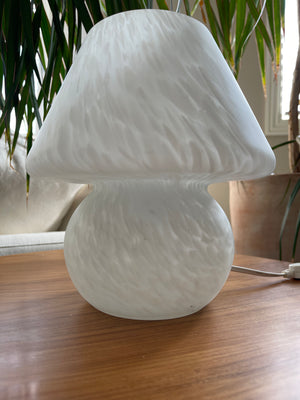 Vintage Frosted Glass Mushroom Lamp