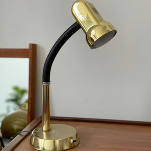 Vintage Brass Gooseneck Desk Lamp