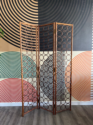Vintage Rattan Room Divider