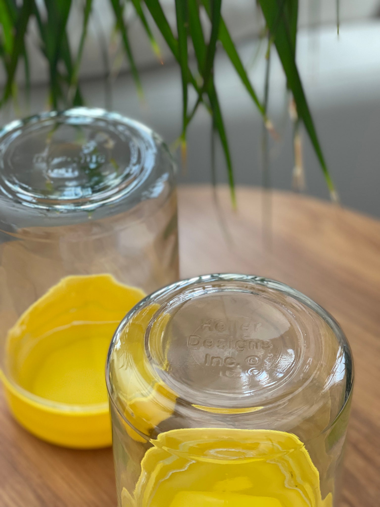 Pair of Vintage Heller Design Inc. Glass Canisters