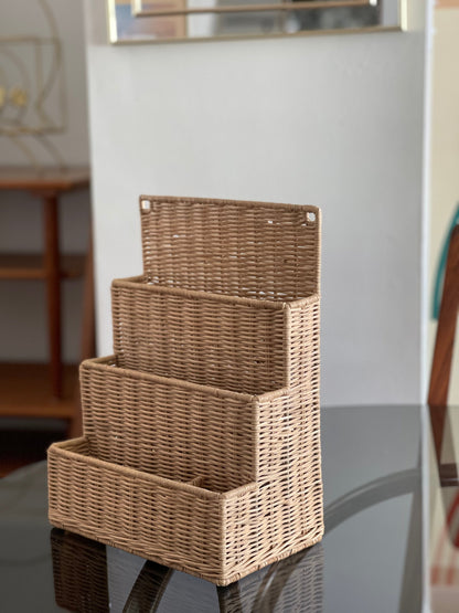 Woven Wicker Letter Holder/Organizer