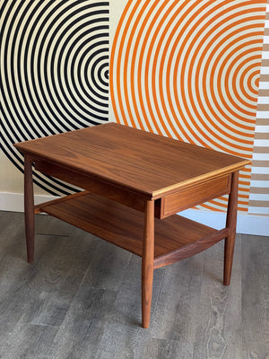 Vintage Walnut End Table w/ Drawer