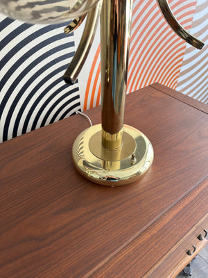 Pair of Vintage Midcentury Modern Brass Globe Lamps