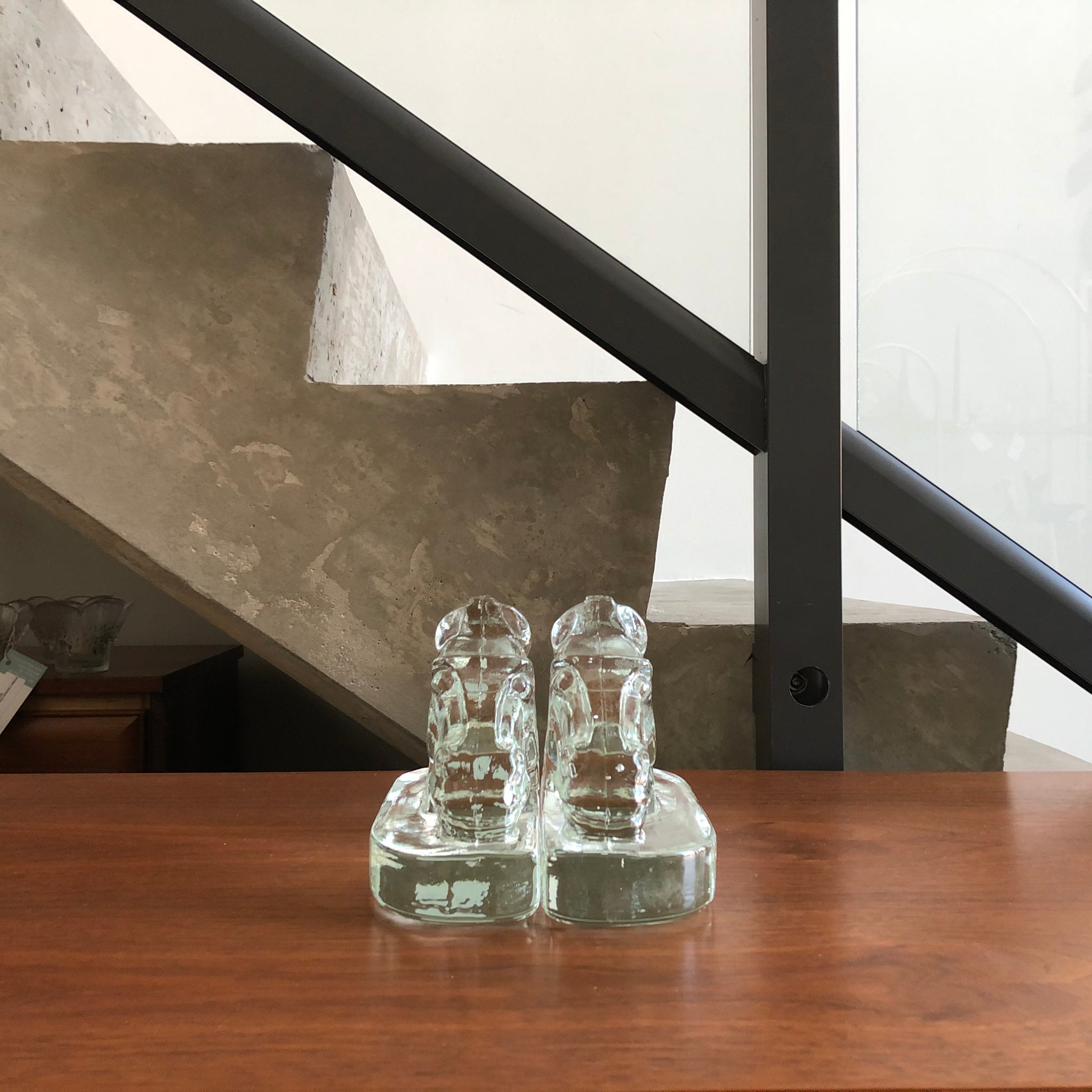 Vintage Horse Glass Bookends