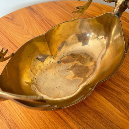 Solid Brass Stag Head Bowl