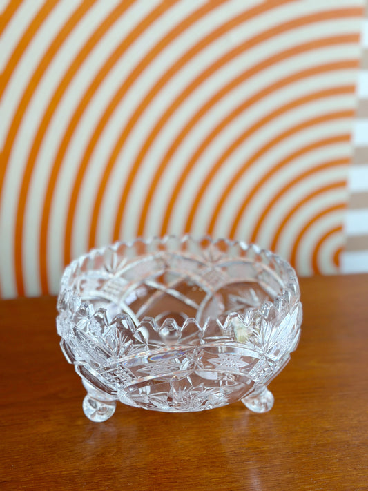 Vintage Crystal Footed Bowl