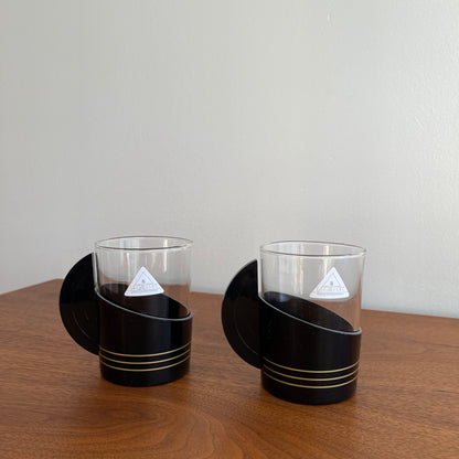 Pair of Art Deco Plastic and Glass Cups