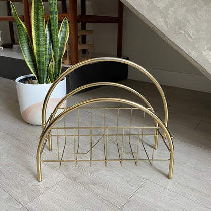 Vintage Gold Tone Arch Magazine Rack