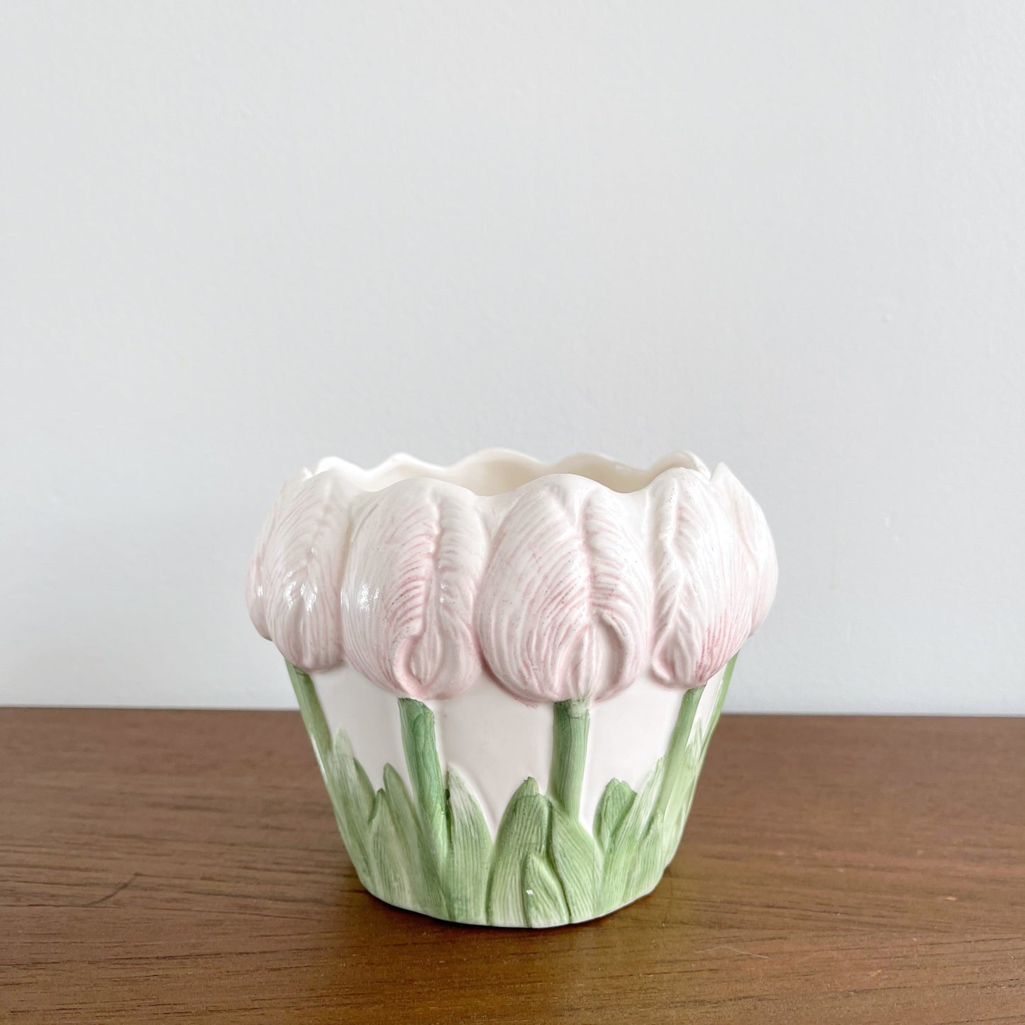Vintage Ceramic Tulip Planter Pot/ Vase